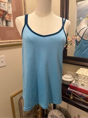 Under Armour Light Blue Tank Top with Navy Trim